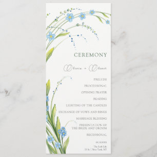 Forget-Me-Not Wedding Programme
