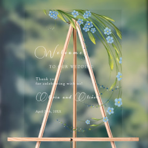 Forget-Me-Not Wedding Welcome Acrylic Sign