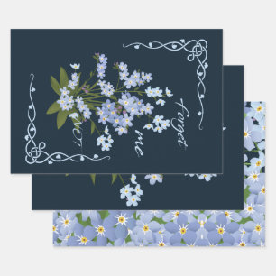 Forget me not wrapping paper sheet
