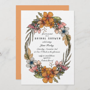 Forget-Me-Not Wreath Bridal Shower Invitation