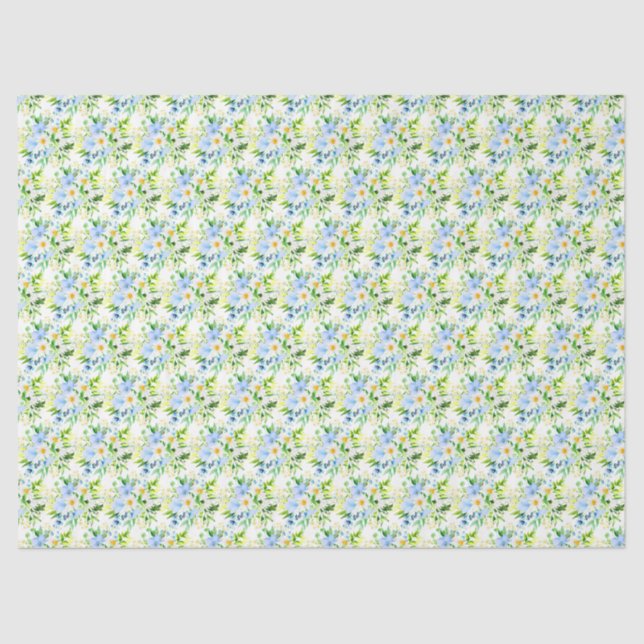 Forget-Me-Nots and Daisies Floral Tissue Paper (Front)