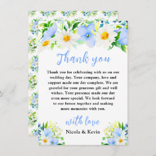 Forget-Me-Nots and Daisies Floral Wedding Thank You Card