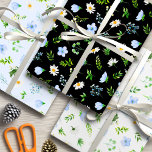 Forget-Me-Nots and Daisies Floral Wrapping Paper Sheet<br><div class="desc">These beautiful and elegant wrapping paper sheets are versatile and can be used for giving gifts or art and craft projects. They are ideal for any occasion such as birthdays,  weddings,  bridal showers,  baby showers,  anniversaries or general gifts. The design features watercolor blue forget-me-nots,  daisies and foliage.</div>