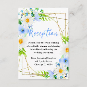Forget Me Nots and Daisies Wedding Reception Enclosure Card