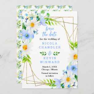 Forget Me Nots and Daisies Wedding Save The Date