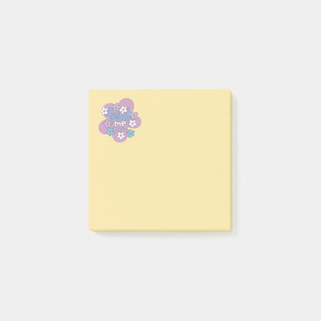 Forget-Me-Nots and Message on Vibrant Floral Motif Post-it Notes (Front)