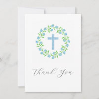 Forget Me Nots & Cross Watercolor Floral Wreath