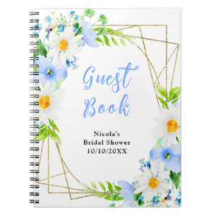 Forget-Me-Nots Daisies Bridal Shower Guest Book