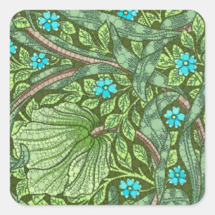 Forget-Me-Nots, Dots by After After William Morris Square Sticker