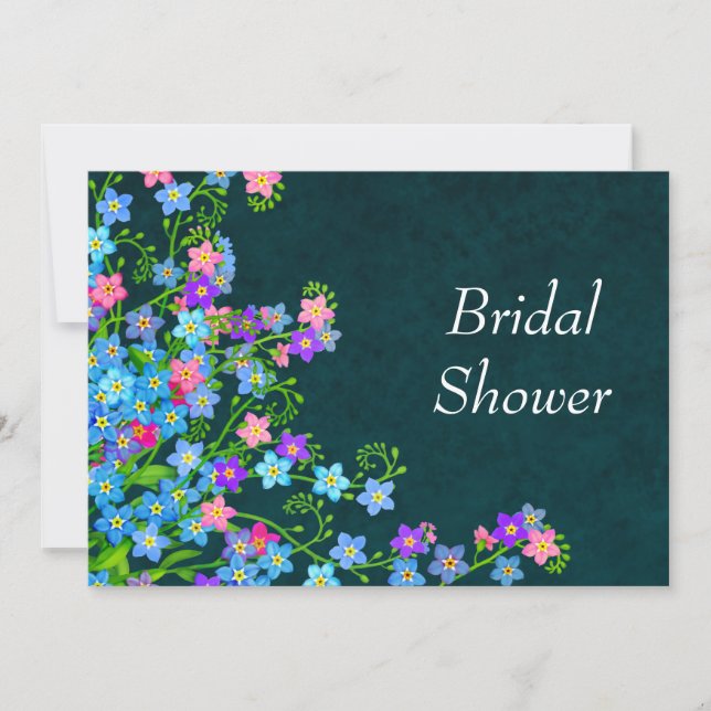 Forget Me Nots Floral Garden Bridal Shower Invites (Front)