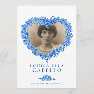 Forget-me-nots funeral service program blue white programme
