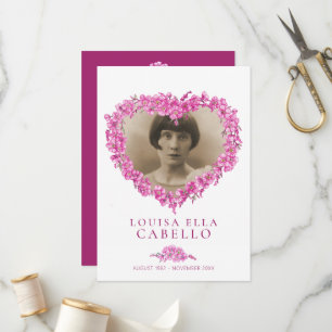 Forget-me-nots funeral service program pink flower programme