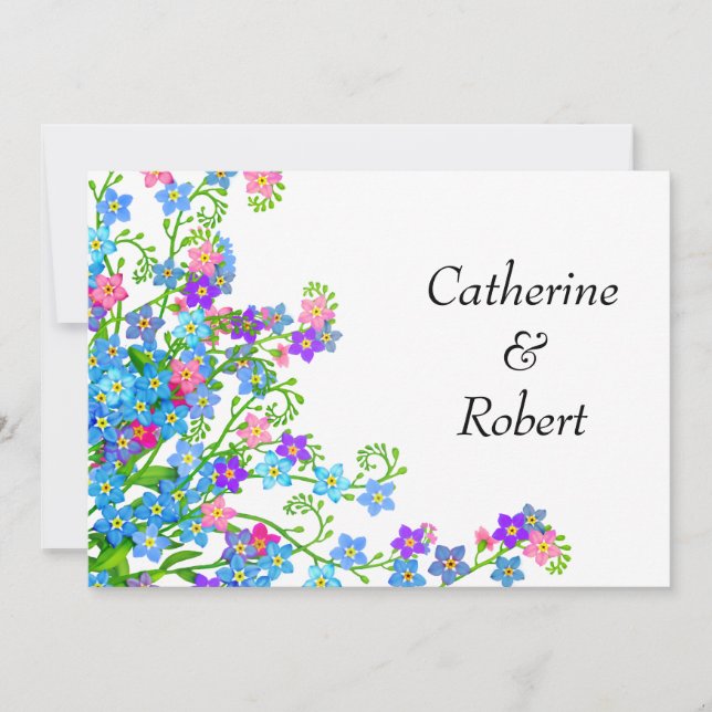 Forget Me Nots Garden Save the Date Invites (Front)