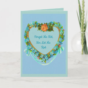 Forget Me Nots Vintage Heart Personalised Card