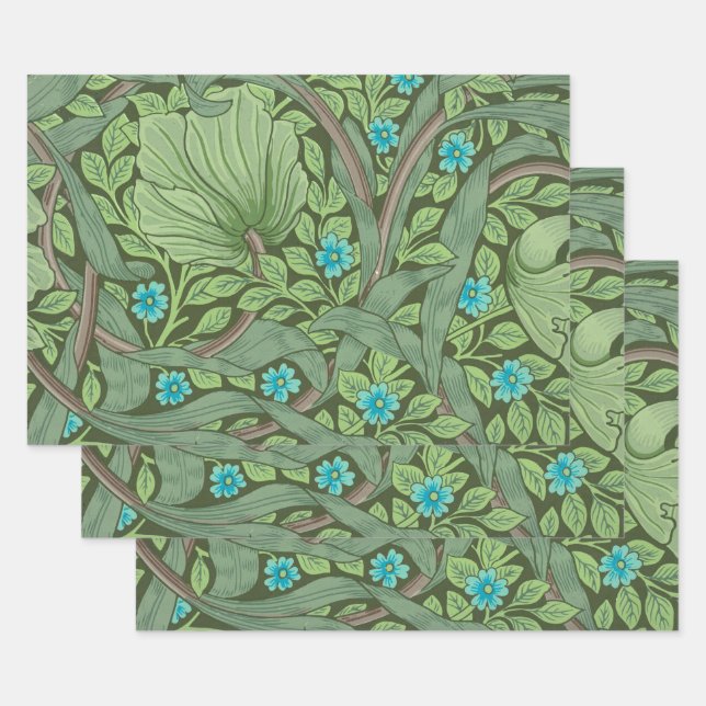 Forget-Me-Nots, Wallpaper by William Morris Wrapping Paper Sheet (Set)