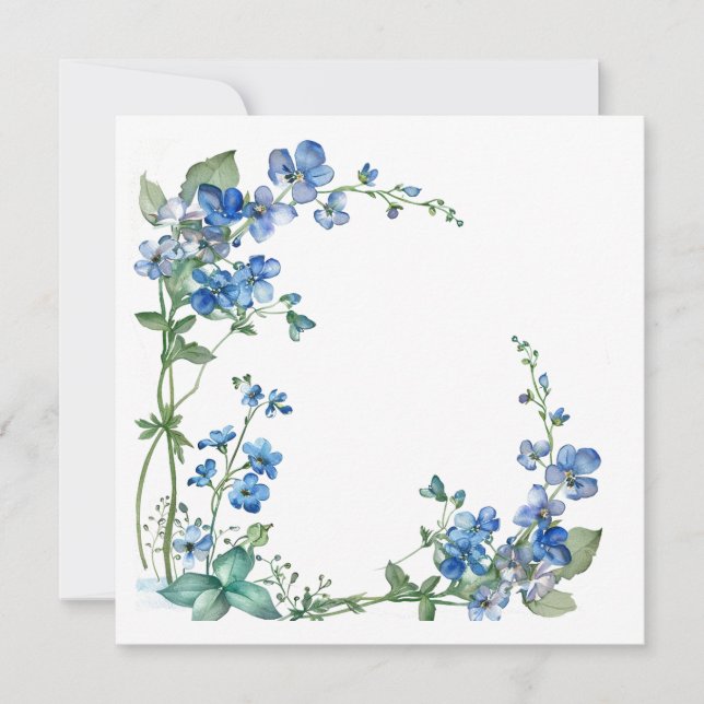 Forget-me-nots watercolor invitation (Front)
