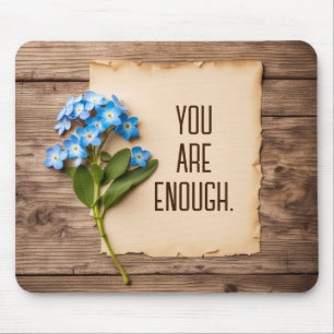 Forget-Me-Nots With Quote Mouse Mat