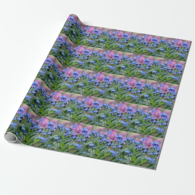 Forget-me-nots Wrapping Paper (Unrolled)