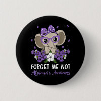 Forget Not Alzheimers Awareness Elephant Flowers