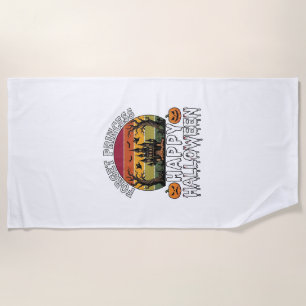 Forget Princess Happy Halloween Haunted House Pump Beach Towel
