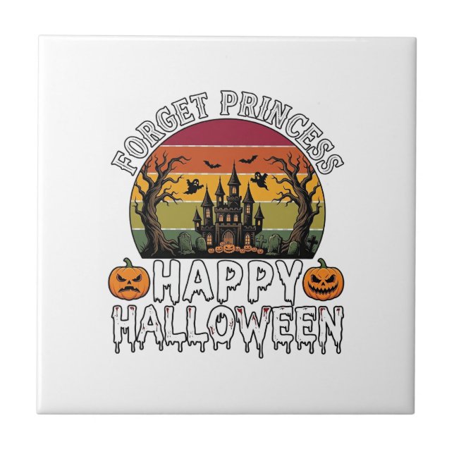 Forget Princess Happy Halloween Haunted House Pump Tile (Front)