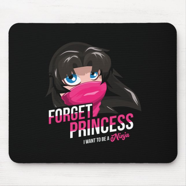 Forget Princess Real Life Black Ninja Karate Lover Mouse Mat (Front)