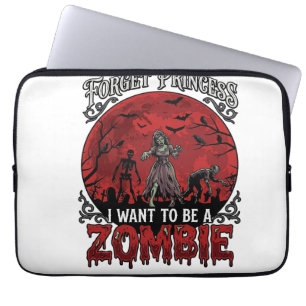 Forget Princess Zombie Blood Moon Graveyard Bats S Laptop Sleeve