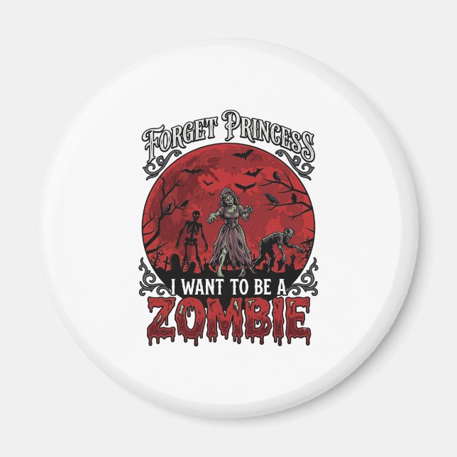 Forget Princess Zombie Blood Moon Graveyard Bats S Magnet (Front)