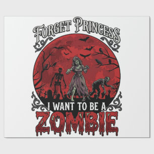 Forget Princess Zombie Blood Moon Graveyard Bats S Wrapping Paper