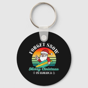Forget Snow Merry Christmas In Jamaica Funny Santa Key Ring