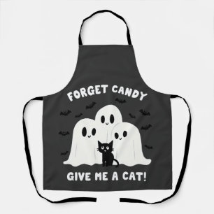 Forget The Candy Give Me A Cat Spooky Halloween  Apron