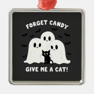 Forget The Candy Give Me A Cat Spooky Halloween  Metal Tree Decoration