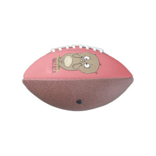 Forgetful adorable chubby hamster cartoon american football