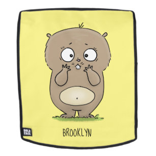 Forgetful adorable chubby hamster cartoon backpack