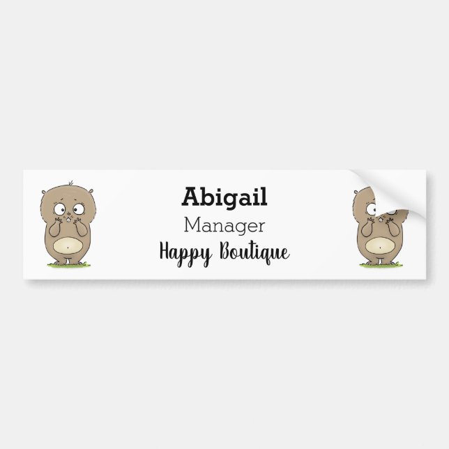 Forgetful adorable chubby hamster cartoon  bumper sticker (Front)