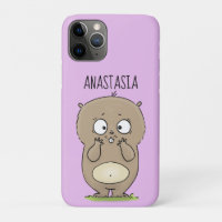 Forgetful adorable chubby hamster cartoon