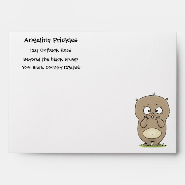 Forgetful adorable chubby hamster cartoon envelope (Front)