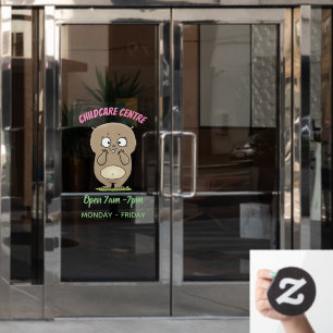 Forgetful adorable chubby hamster cartoon window cling