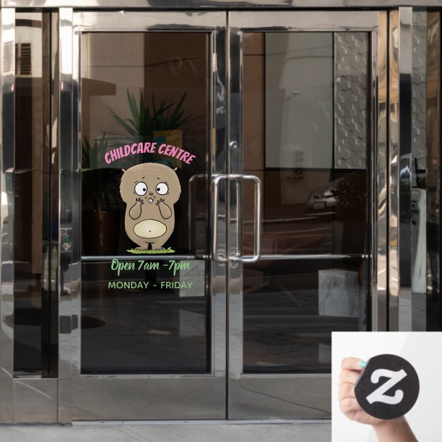 Forgetful adorable chubby hamster cartoon window cling (Office Door)