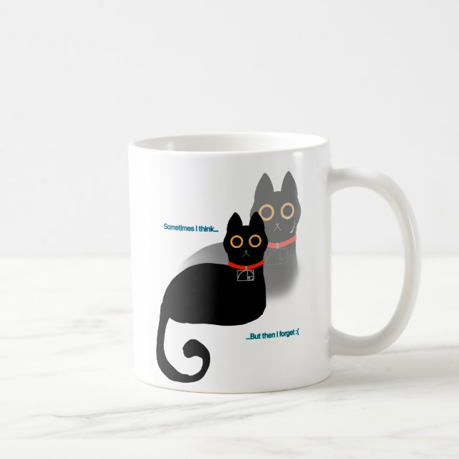 Forgetful Black Cat Coffee Mug 11 oz (Right)