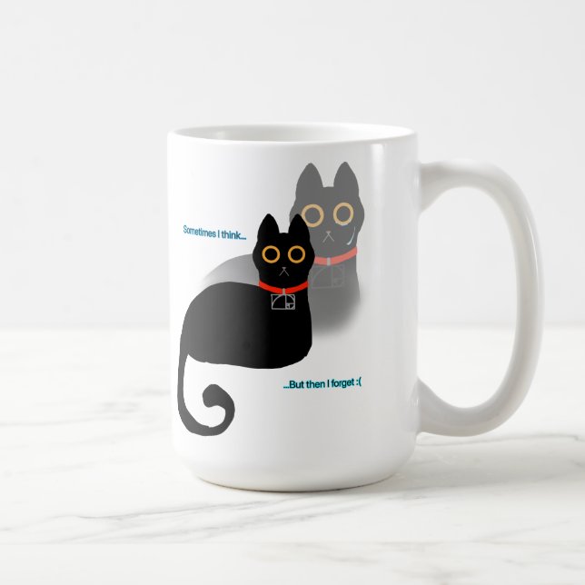 Forgetful Black Cat Meme Coffee Mug (Right)