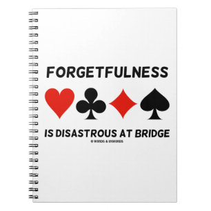 Forgetfulness Is Disastrous At Bridge (Card Suits) Notebook