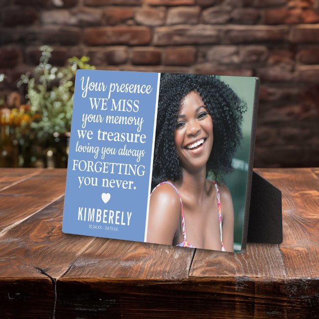 Forgetting You Never | Photo Remembrance Keepsake Plaque (Creator Uploaded)