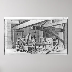 Forging an anchor, from 'Encyclopaedia' by Denis Poster