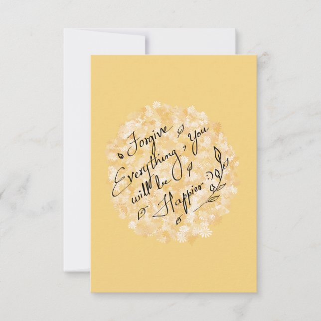 Forgive and be happy floral minimal thank you card (Front)