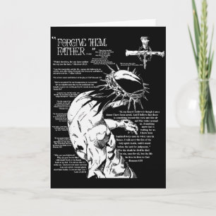 Forgive Them Father Anime Jesus Cross Tee Card