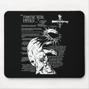 Forgive Them Father Anime Jesus Cross Tee Mouse Mat