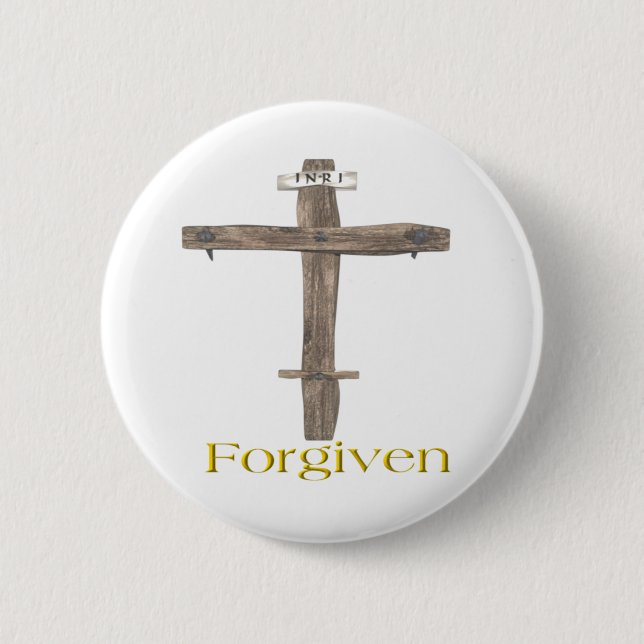 Forgiven 6 Cm Round Badge (Front)