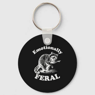 Forgiven but still feral raccoon funny quote key ring
