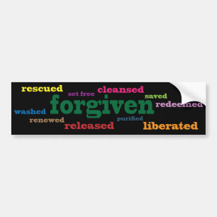 Forgiven Christian bumper sticker (black)